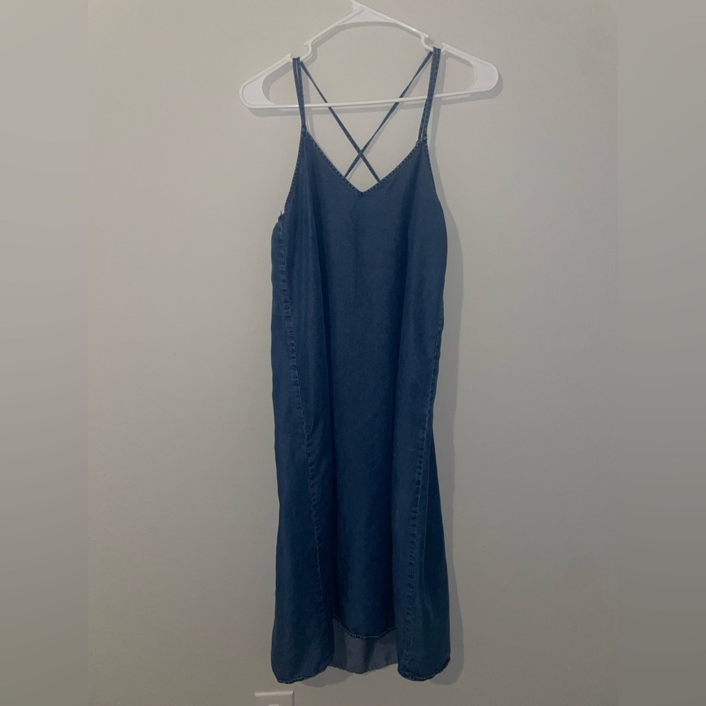Concert, festival, Nashville vibe GAP XS Blue Denim Strappy Dress